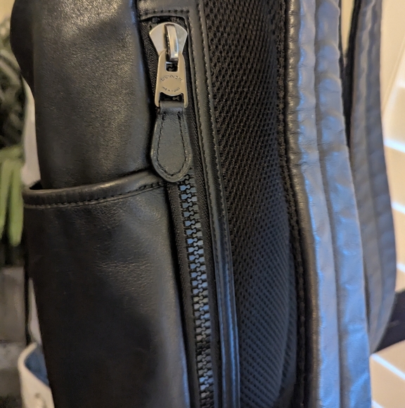 EUC Coach Smith full grain black leather terrain Track laptop backpack C2710 - Picture 9 of 16